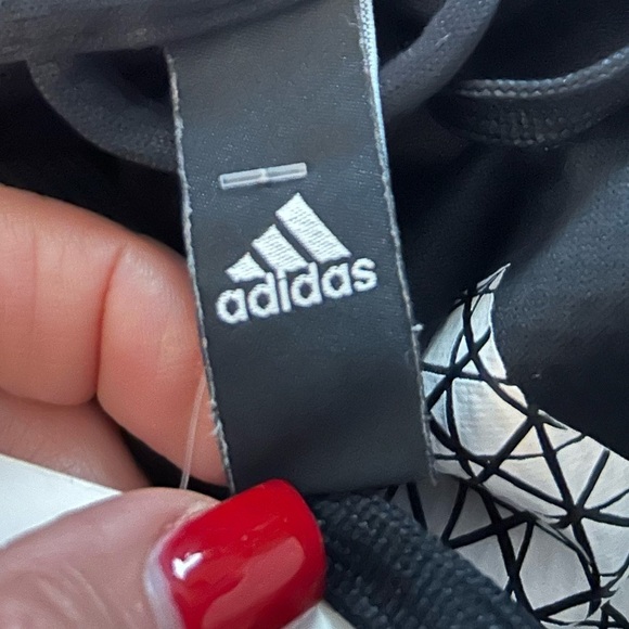 50%off w♥️ Adidas Med Spell out men Hoodie Sweatshirt Black and White-EUC - Picture 2 of 3